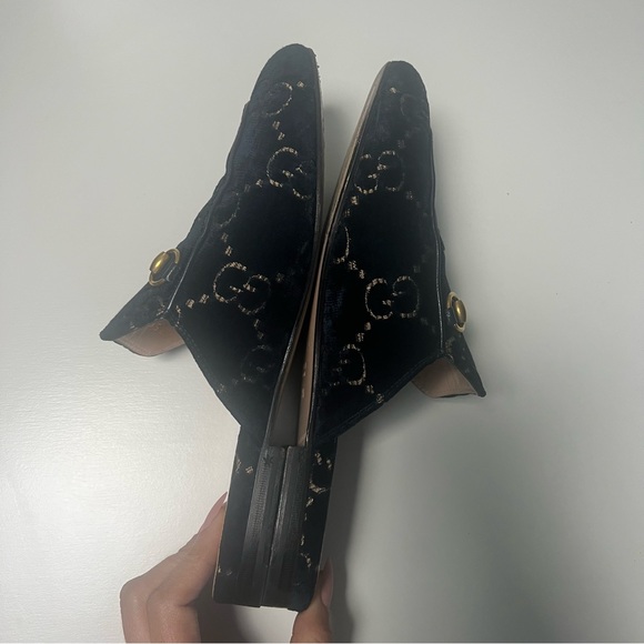 Gucci Princetown Navy Blue and Gold Gg Logo loafers SZ 38.5 Authentic with box - Picture 11 of 11